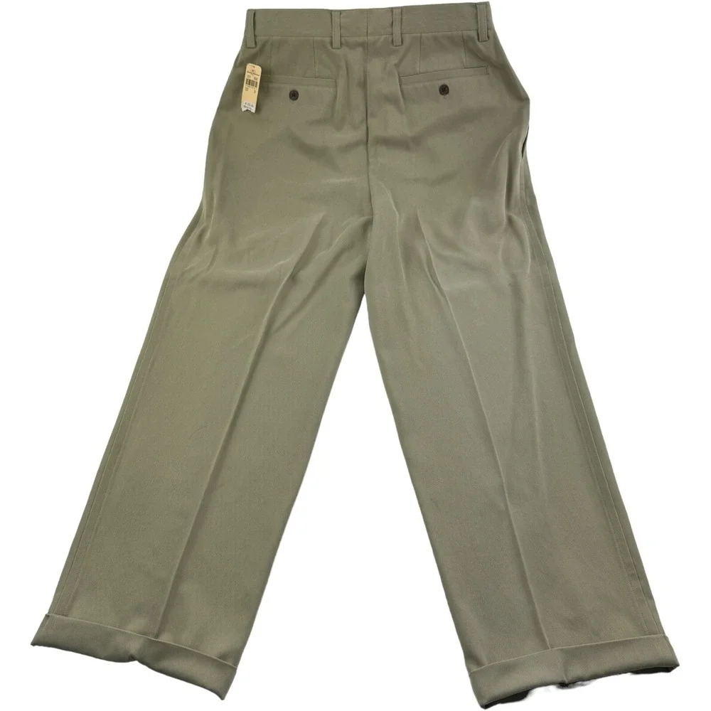 NWT Tommy Bahama Relax Khaki Silk Tencel Pleated‎ Relaxed Pants Mens Size 34X29